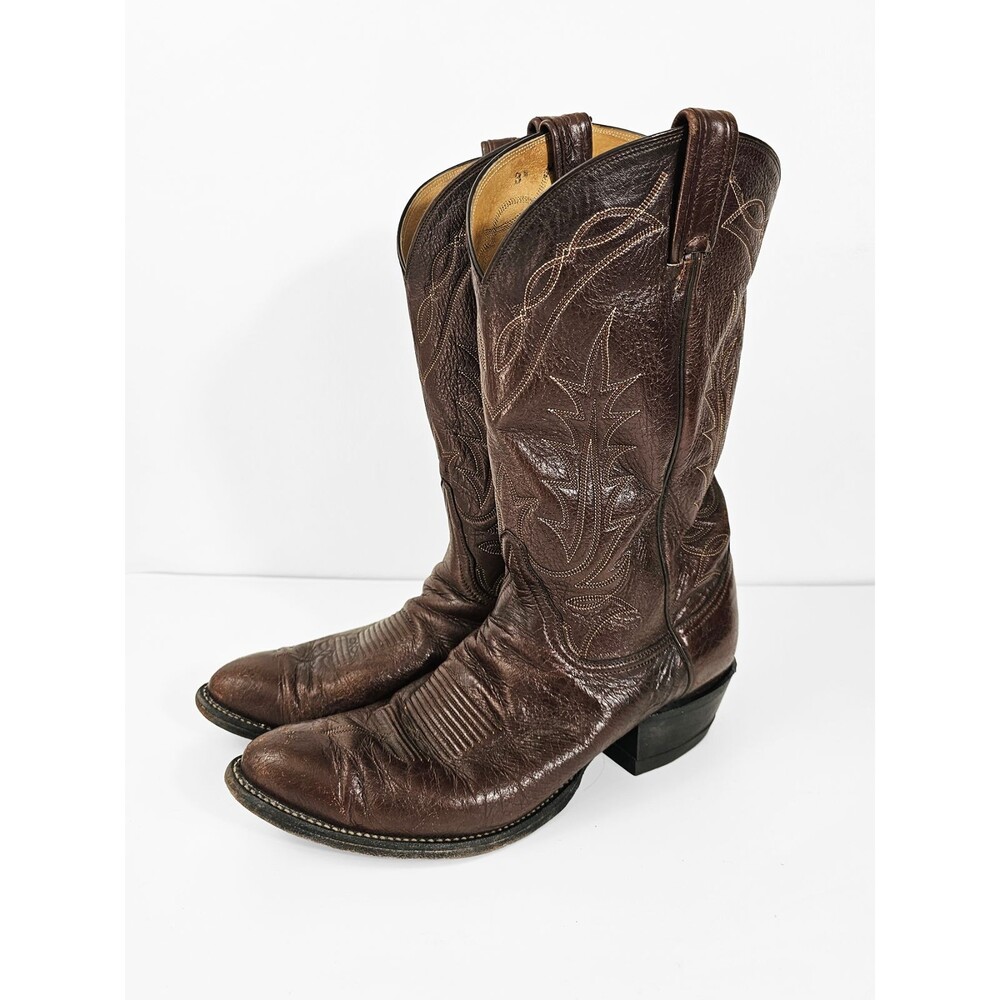 Tony Lama 12D Brown Vintage Western Cowboy Boots Style 6831 70s 80s